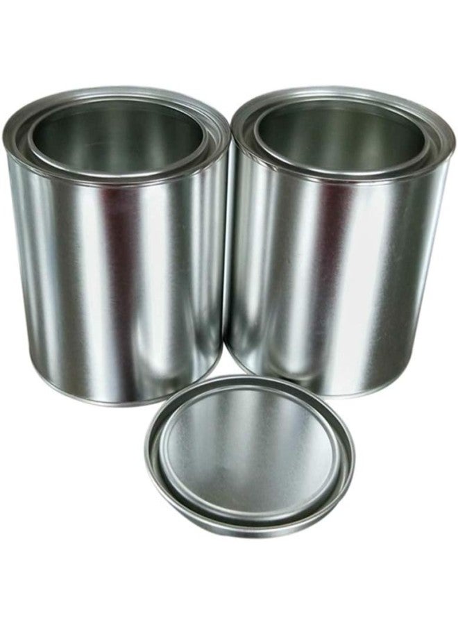klarako 6pcs Empty Metal Paint Cans with Lids Half Pint Paint Pails Storage Bucket for Arts Crafts DIY Projects Painting Garage Organization 0.2L  - Image 1
