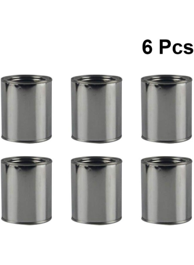 klarako 6pcs Empty Metal Paint Cans with Lids Half Pint Paint Pails Storage Bucket for Arts Crafts DIY Projects Painting Garage Organization 0.2L  - Image 3