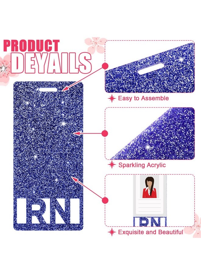 Teling - 10 Pcs Registered Nurse Rn Glitter Badge Nursing Id Badge Acrylic Nursing Tags Rn Badge Holder For Badges Accessories For Student Nurse Coworkers Students Accessories 5 Colors - Image 1