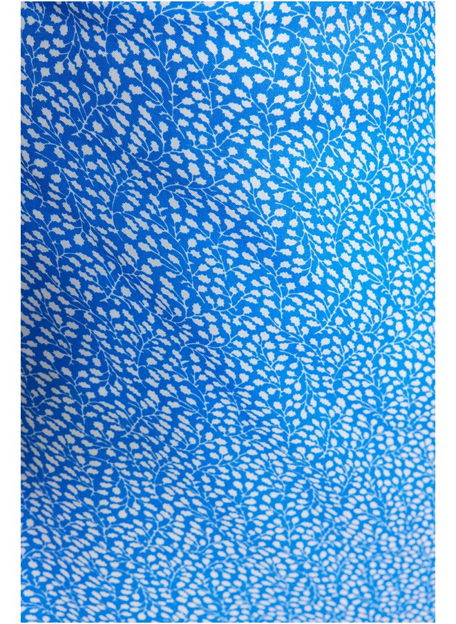trendyol Blue Floral Printed Viscose Woven Flare Skirt TCTSS21ET0497  - Image 4