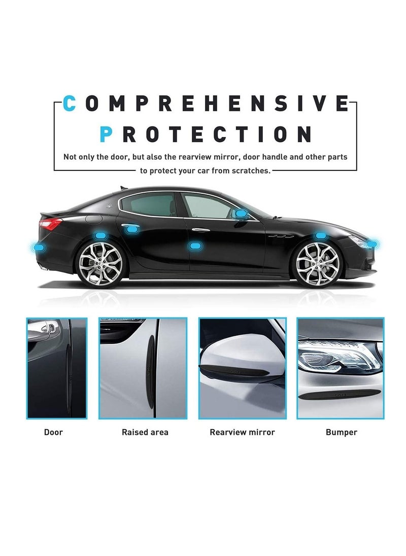 Y&D Car Door Edge Guards, 6pcs Rubber Protector with Silicone Protect Side for All Vehicles, Soft, High Adhesive, Waterproof, Heat-resistant, Abrasion resistan Black  - Image 2