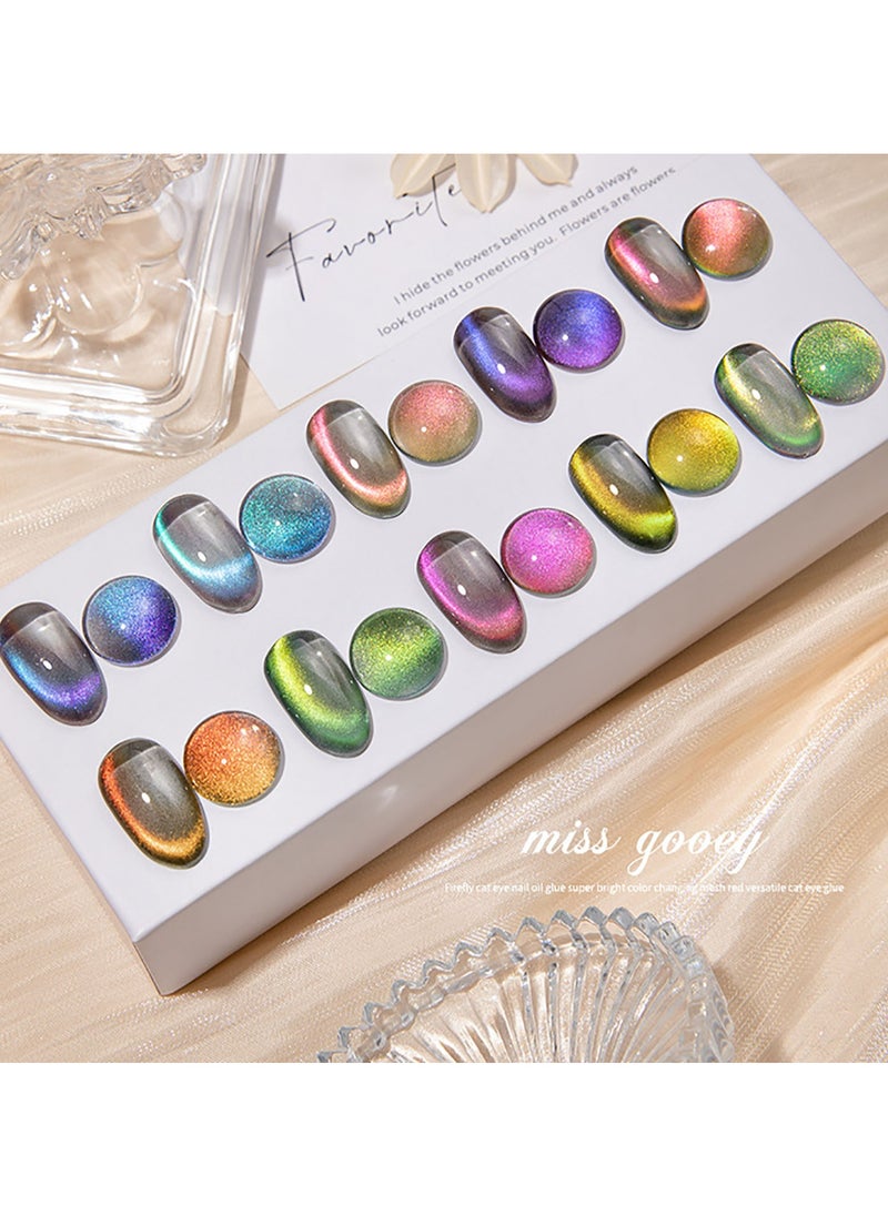 Miss Gooey Nail Polish Kit Gel Nail Polish Cat Eye Glitter with Magnetic Stick Kit Super Shiny Color Long Lasting UV LED Needs Quick Drying Magnetic Art Manicure DIY At Home Soak for Women  - Image 3