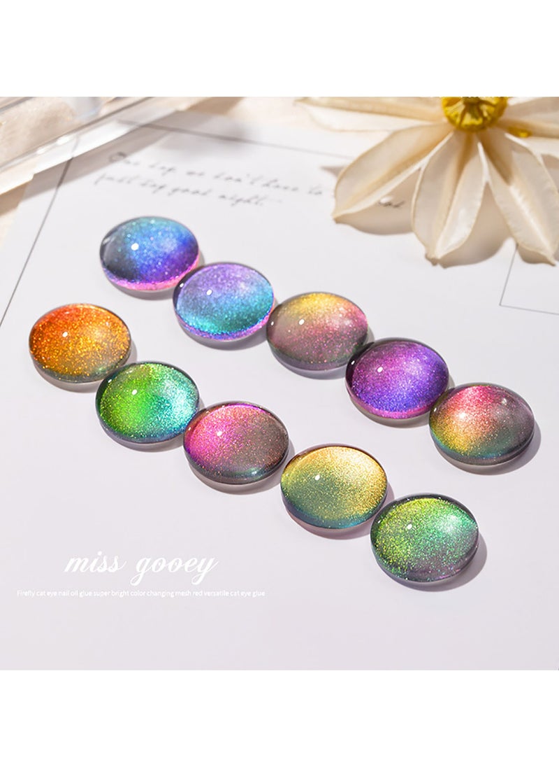 Miss Gooey Nail Polish Kit Gel Nail Polish Cat Eye Glitter with Magnetic Stick Kit Super Shiny Color Long Lasting UV LED Needs Quick Drying Magnetic Art Manicure DIY At Home Soak for Women  - Image 5