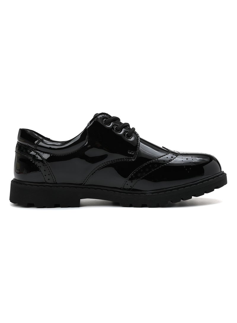 Sky View Boys Oxford Casual Classic Shoes Lace Up shiny leather upper Non-Slip Texture Sole School Uniform Daily Wedding Church Dress Lightweight shoes - Image 2