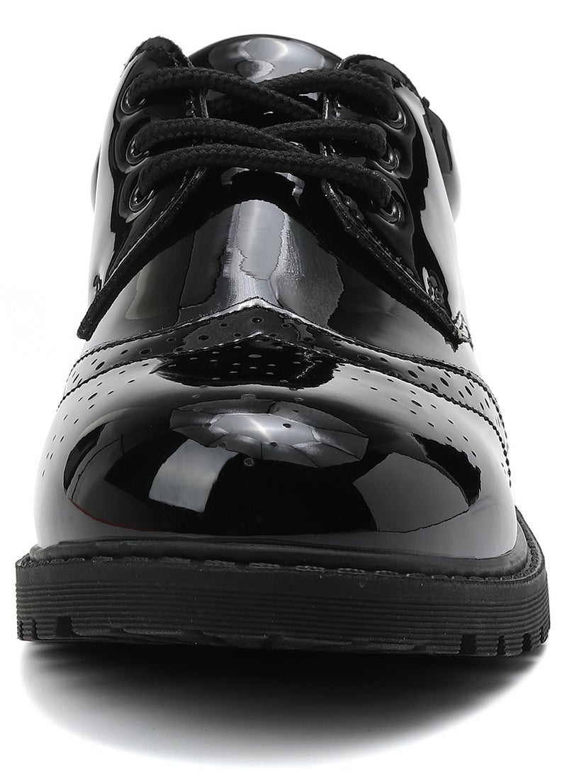 Sky View Boys Oxford Casual Classic Shoes Lace Up shiny leather upper Non-Slip Texture Sole School Uniform Daily Wedding Church Dress Lightweight shoes - Image 3