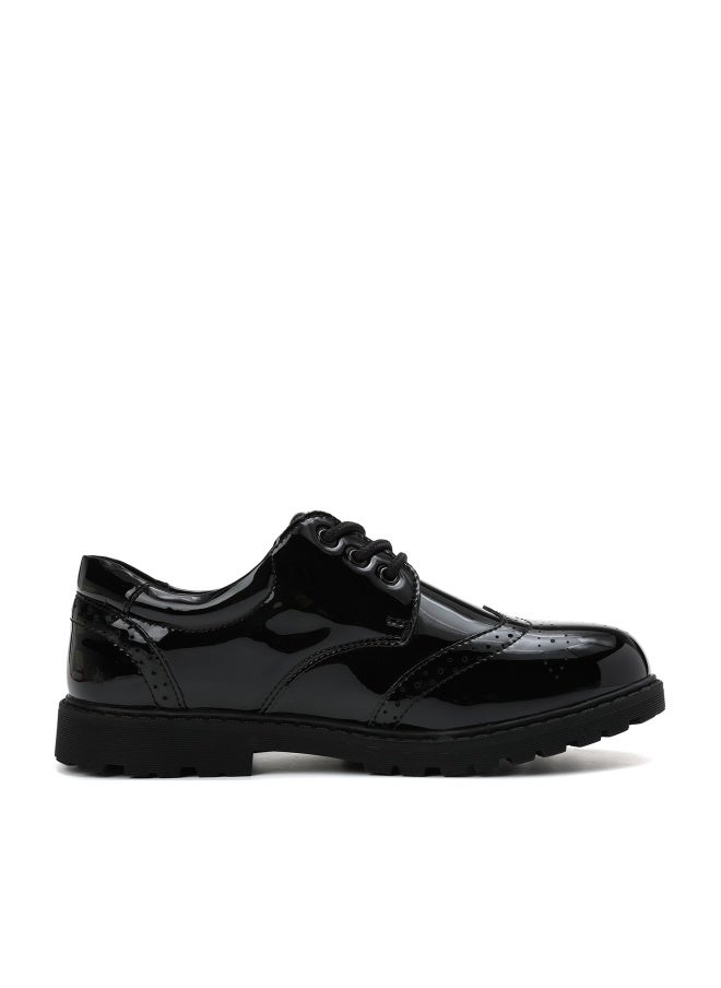 Sky View Boys Oxford Casual Classic Shoes Lace Up shiny leather upper Non-Slip Texture Sole School Uniform Daily Wedding Church Dress Lightweight shoes - Image 1
