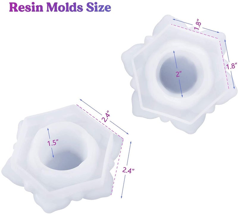 Readyshop go Lotus Flower Silicone Mold 2 Pieces for DIY Candlestick Ashtray Jewelry Storage Box Tealight Resin Casting Craft Tool  - Image 3