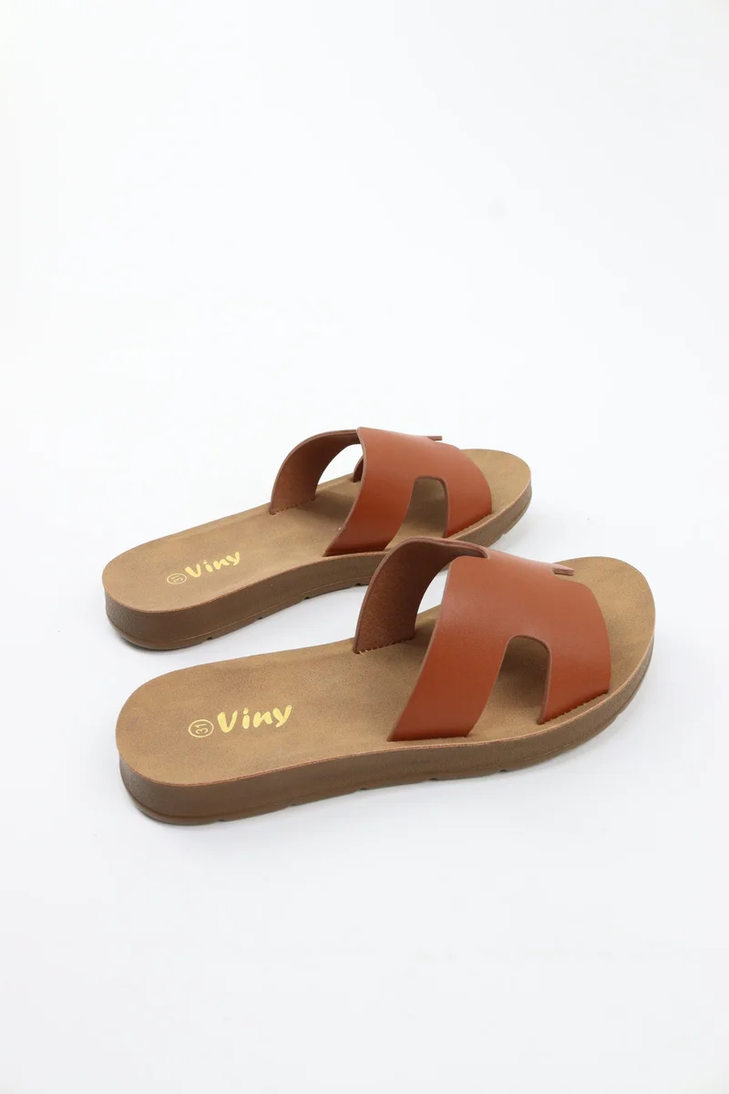 Viny BROWN Viny Girls Everyday Comfort Slide Slippers for Women | Best Price UAE