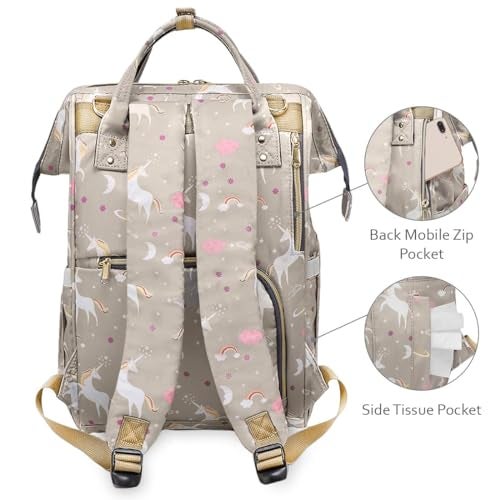 PACKNBUY Diaper Bag for Mothers for Travel with Changing Mat, Maternity Bag with Insulated Bottle Pockets, Water Resistant, Multiple Pockets Baby Diaper Bag for Newborn Baby Products (Cloud Grey) - Image 4