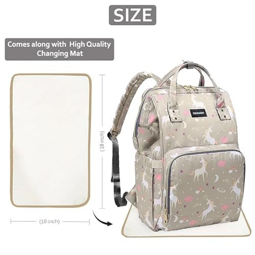 PACKNBUY Diaper Bag for Mothers for Travel with Changing Mat, Maternity Bag with Insulated Bottle Pockets, Water Resistant, Multiple Pockets Baby Diaper Bag for Newborn Baby Products (Cloud Grey) - Image 2