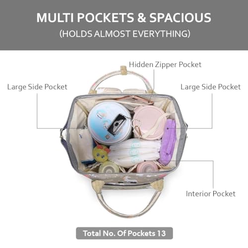 PACKNBUY Diaper Bag for Mothers for Travel with Changing Mat, Maternity Bag with Insulated Bottle Pockets, Water Resistant, Multiple Pockets Baby Diaper Bag for Newborn Baby Products (Cloud Grey) - Image 5