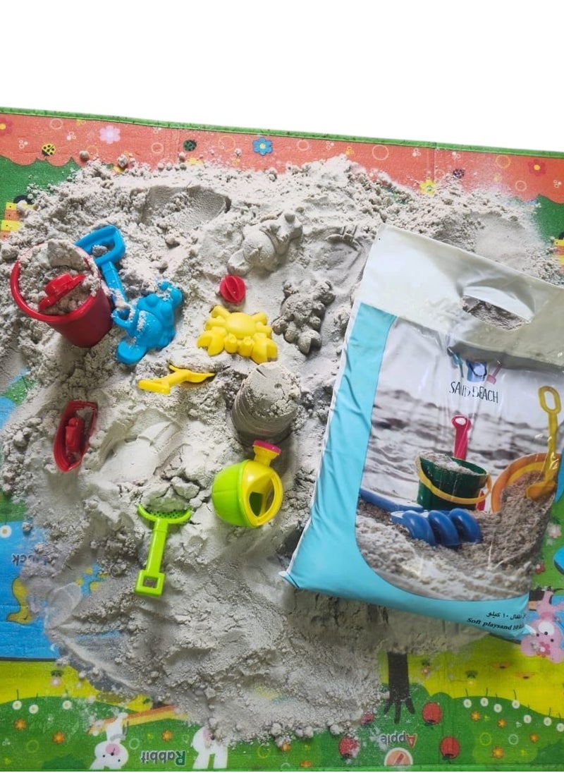 SAND BEACH 2Pic sterile white sand, weighing 20 kilograms, natural, washed and refined, filtered without dust, safe for children from allergies and skin diseases  - Image 2