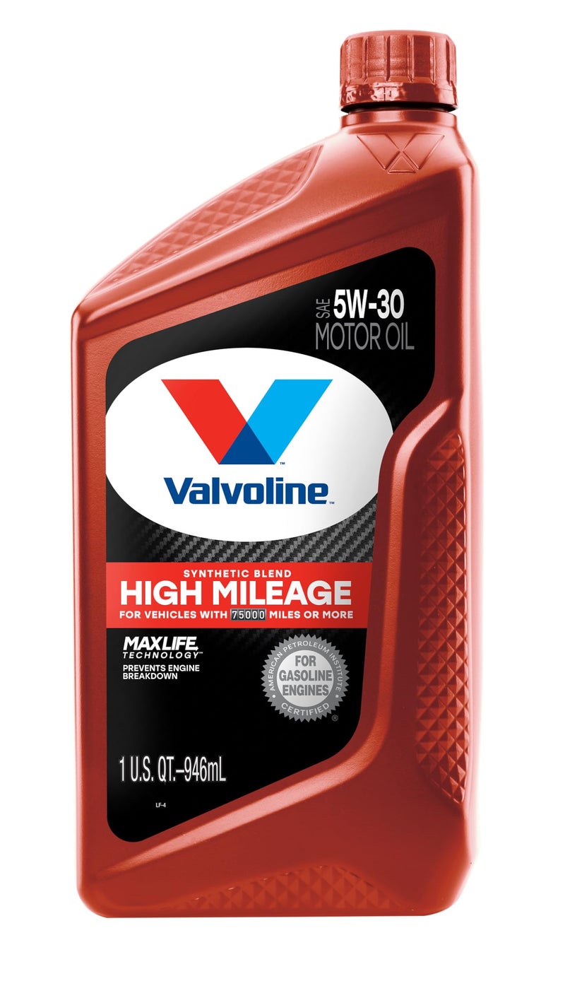 Valvoline High Mileage with MaxLife Technology 5W30 Synthetic Blend Motor Oil 1 Quart