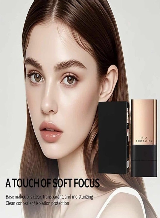 SPITEN 2 in 1 Natural Shade Luxury Anti-Wrinkle Foundation Stick - Long-Lasting Double Head Makeup Stick with Built-In Brush - Smooth, Natural Finish Foundation (Pack of 1) - Image 4