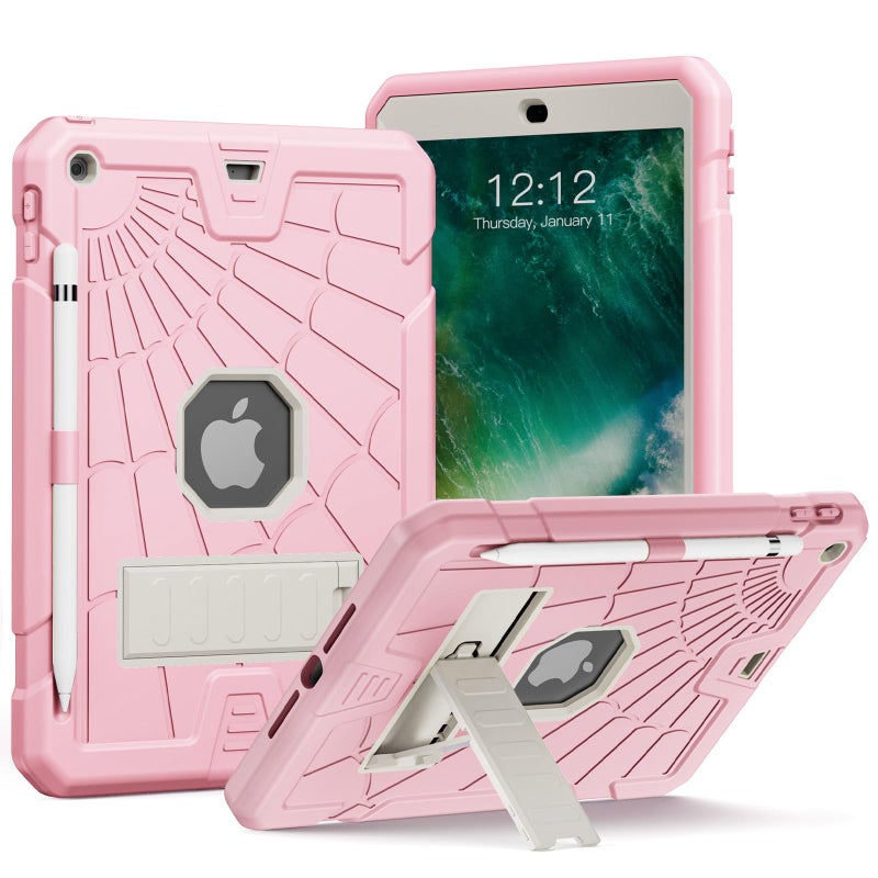 SIBEITU iPad 97 inch Case for Kids iPad 6th Generation Cases with Stand iPad 5th Generation Case WPencil Holder 20182017 Slim Shockproof Protective Case for iPad 97 inch 5th6th Gen Pink
