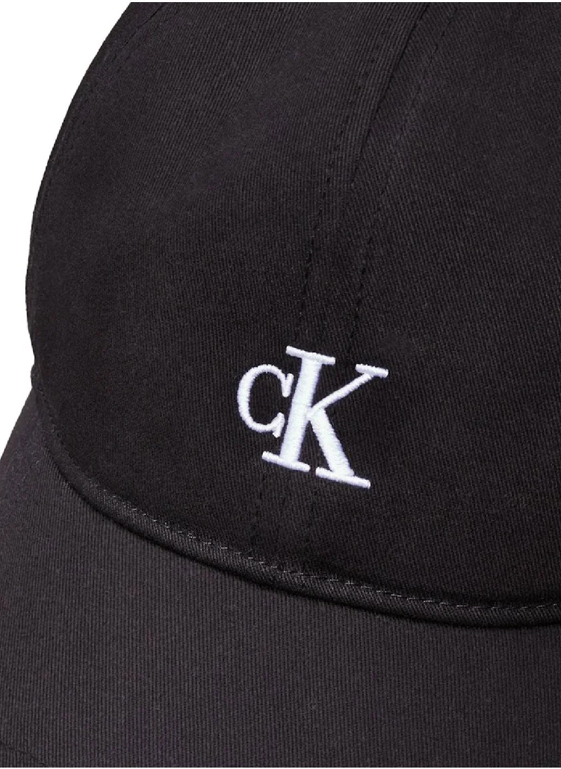Calvin Klein Jeans Kids' Cotton Monogram Cap -  cotton twill, Black