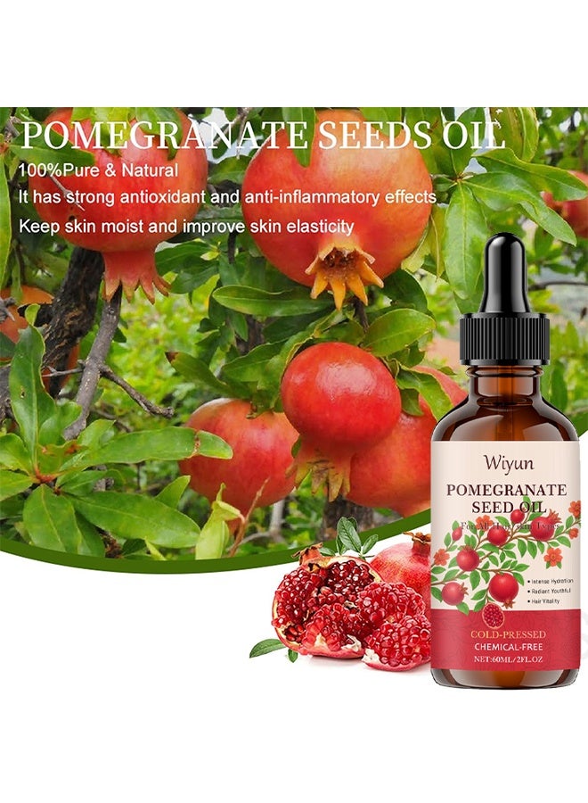 WIYUN Pomegranate Seed Oil ,for Skin and Hair Care, Enhances Skin Elasticity, Promotes Healthy Hair, Pure Natural Pomegranate Seed Oil, Nourishes and Moisturizes, Anti-Aging, Reduces Fine Lines 60ml - Image 2