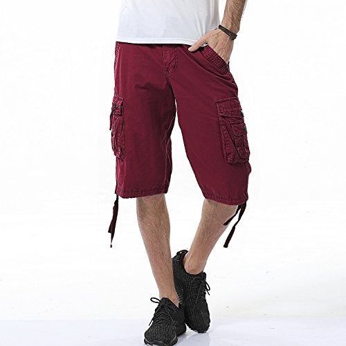 Leward Men's Cotton Twill Cargo Shorts Outdoor Wear Lightweight (US, Numeric, 34, Regular, Regular, Red) - Image 5