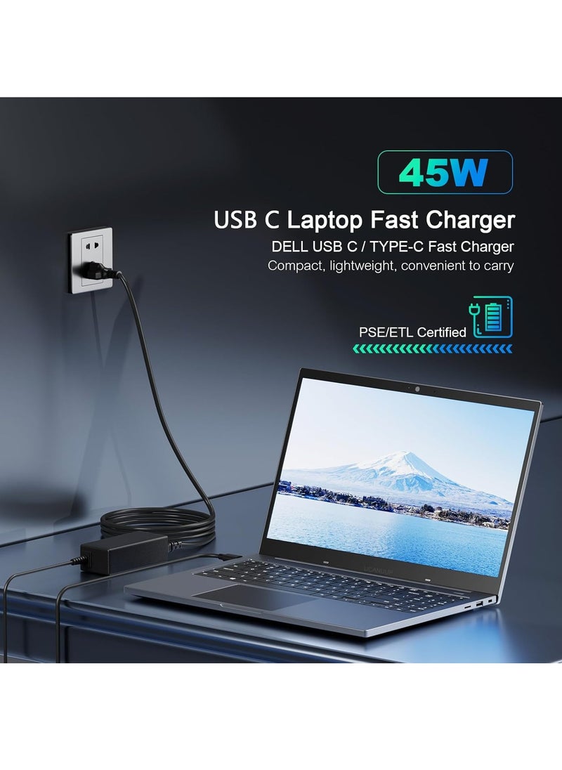Generic - 45W USB C Fast Chromebook Charger for HP Spectre X360 Lenovo ThinkPad Yoga Acer Dell ASUS Samsung Google Pixel Huawei Mate Replacement Compatible with Any Tablet Mobile Type - Image 1