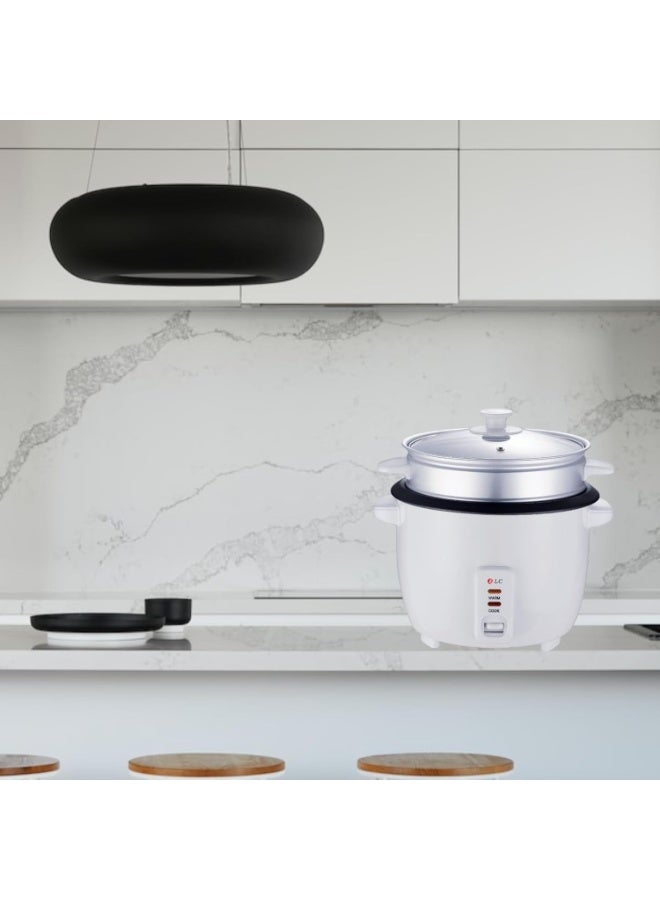 ال سي طنجرة أرز صغيرة الحجم سعة 1 لتر مزودة بوعاء غير لاصق، ووظيفة الحفاظ على الحرارة، وغطاء زجاجي. - Image 2