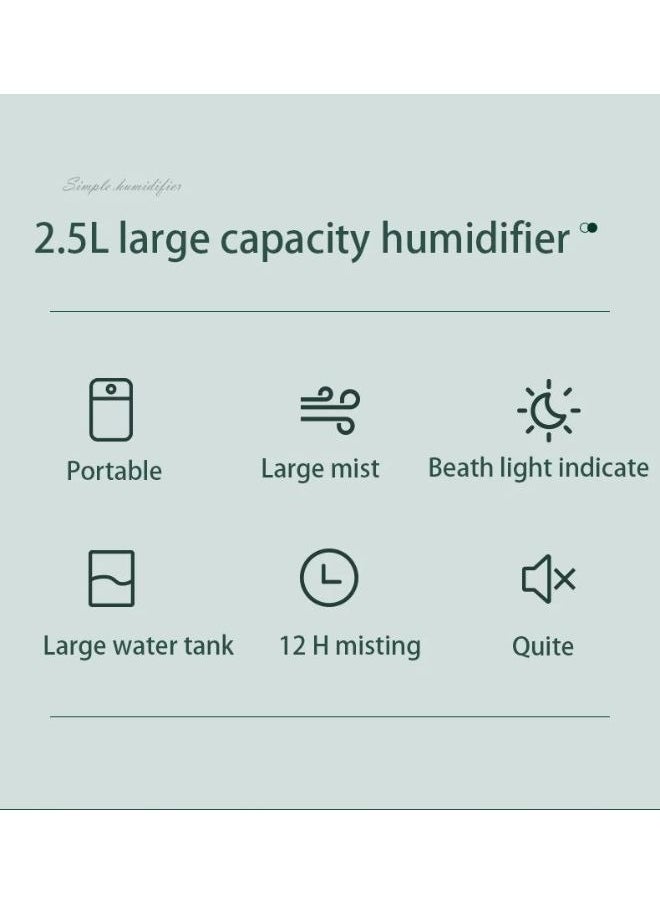 PRIME - Humidifier For Bedrooms, Air Humidifier, Whisper-Quiet Operation With Nightlight And Auto-Shut Off Adjustable Mist Suitable for car Bedroom Offices - Image 1