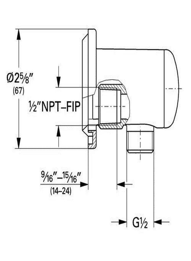 جروهي Grohe 28672000 Relexa Shower Wall Union، وصلة ملولبة 0.5 بوصة، Starlight Chrome - Image 2
