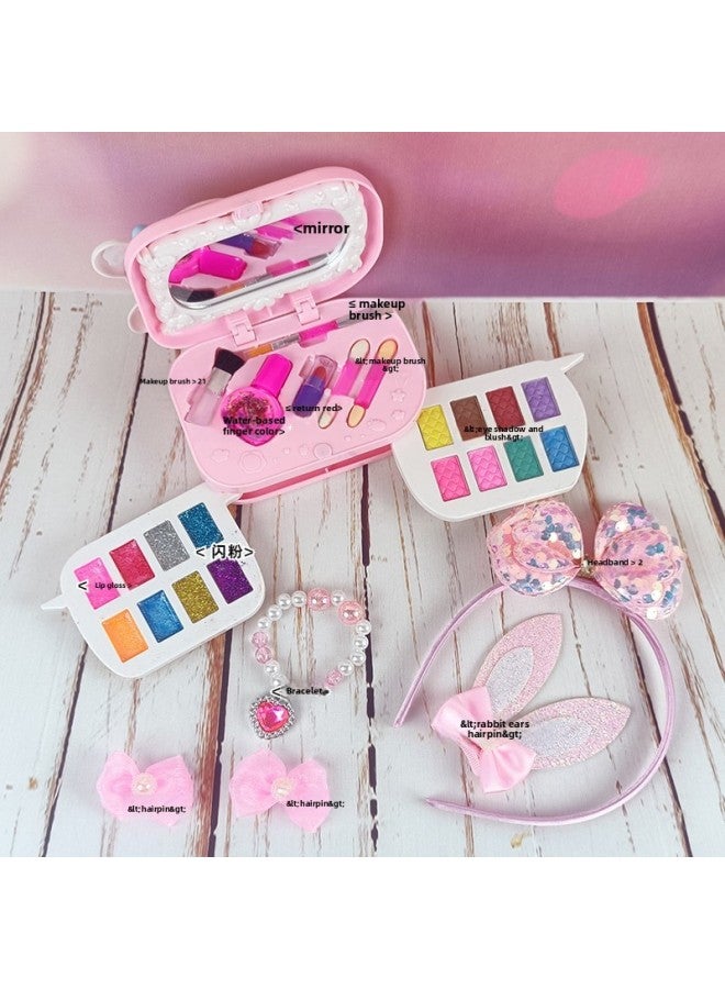 Children's Makeup Toys Cute Rabbit Children's Birthday Gift 4-5 Girls 6 Cosmetic Box 7 Small 9 Princess Toys-Color:XLX-878 Cute Rabbit Beauty Box - Image 2