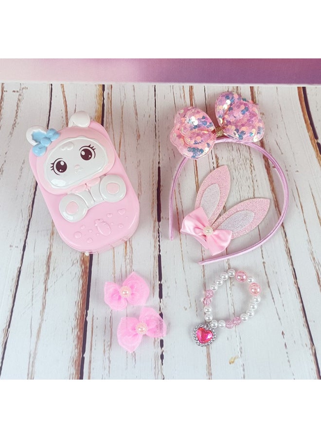 Children's Makeup Toys Cute Rabbit Children's Birthday Gift 4-5 Girls 6 Cosmetic Box 7 Small 9 Princess Toys-Color:XLX-878 Cute Rabbit Beauty Box - Image 3