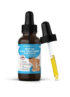 Buddy Spot On Flea and Tick Protection for Dogs Natural Formula with Essential Oils Helps Maintain a Flea Free Coat Long Lasting Easy to Use Solution 50ml  - Image 1