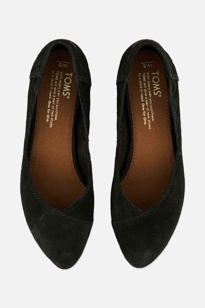 TOMS Women Jutti Slip On Flats, Dark Olive - Image 3