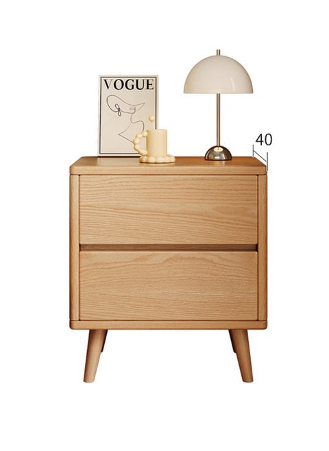 Bedside Table Nordic Style Bedroom Cabinet Minimalist Nightstand with 2 Drawers 50*40*52CM