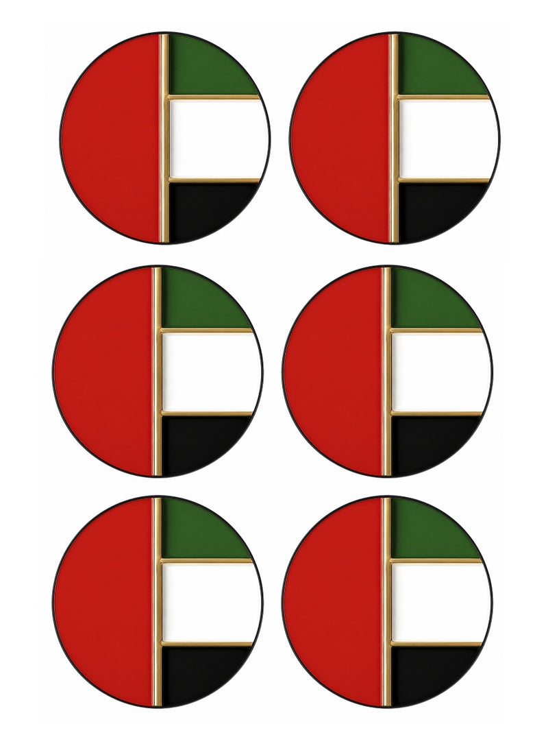 Yuwell 6 Pieces UAE National Day Flag Badge Premium Metal Enamel Lapel Pin with Butterfly Clutch, Rectangle UAE Flag Brooch Emblem, Durable Magnetic Pin for Clothing, Gifts, Collectors & Party Decorations - Image 1