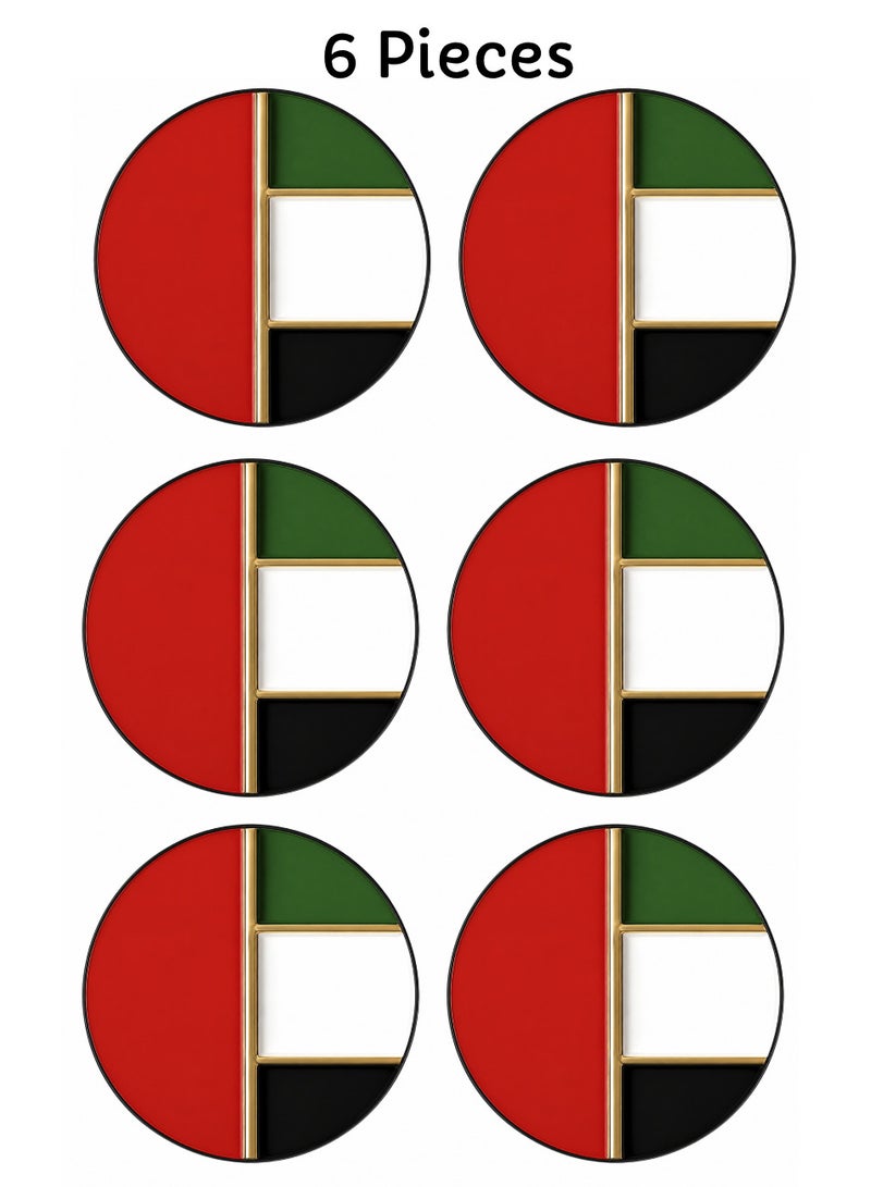 Yuwell 6 Pieces UAE National Day Flag Badge Premium Metal Enamel Lapel Pin with Butterfly Clutch, Rectangle UAE Flag Brooch Emblem, Durable Magnetic Pin for Clothing, Gifts, Collectors & Party Decorations - Image 3