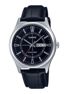 CASIO Men's Quartz Black Dial Leather Strap Watch MTP-V006L-1CUDF 