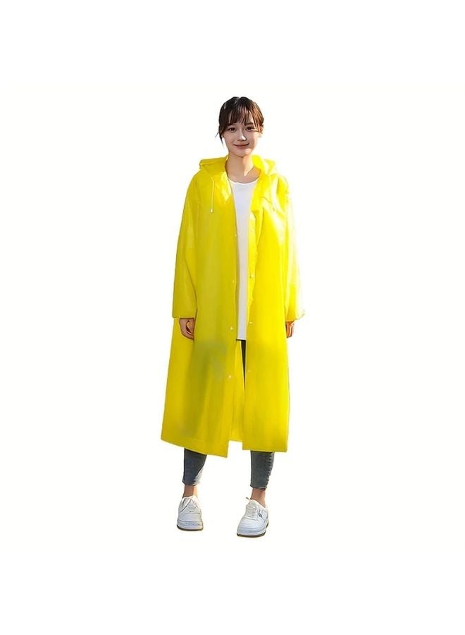 Reusable Yellow EVA Raincoat For Adults Lengthened Thickened One Piece Anti Fouling Outdoor Travel - Image 1