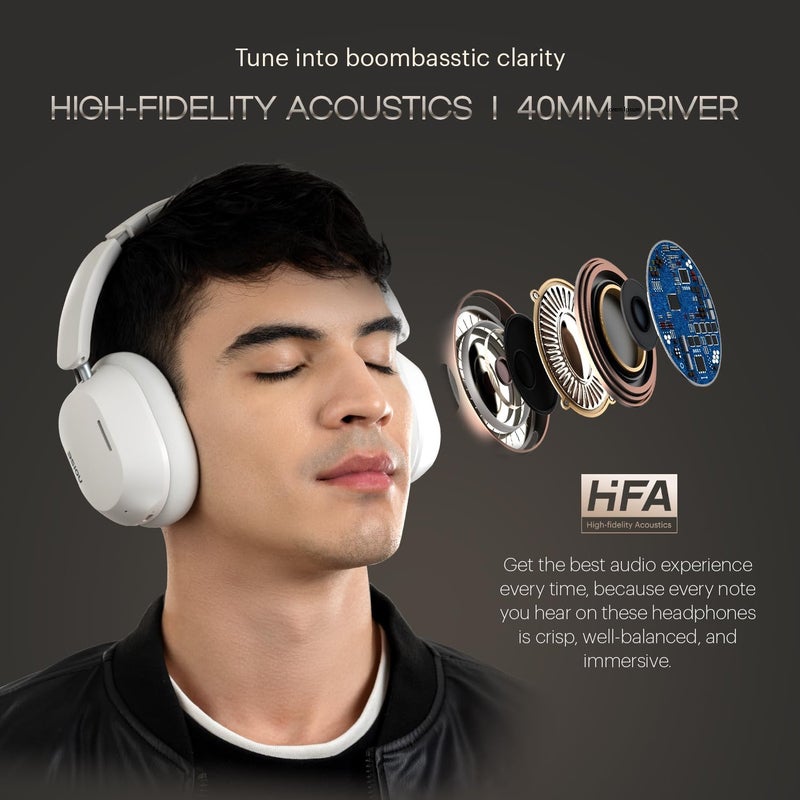 Noise Max 5 Active Cancelling Wireless Headphones, 80Hr Playtime, High Fidelity Acoustics, Light & Foldable, Adaptive ANC, Low Latency, 1 Year Warranty, Perfect for Gaming & Music (Carbon Black) - Image 3