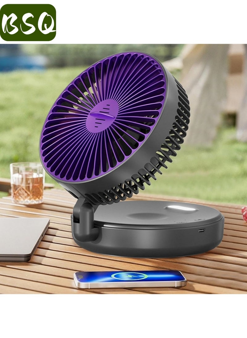 BSQ Foldable Portable USB Rechargeable Desktop Fan, 3-Speed Quiet Mini Fan, Adjustable Angle Personal Fan for Home Office Outdoor Travel - Image 5