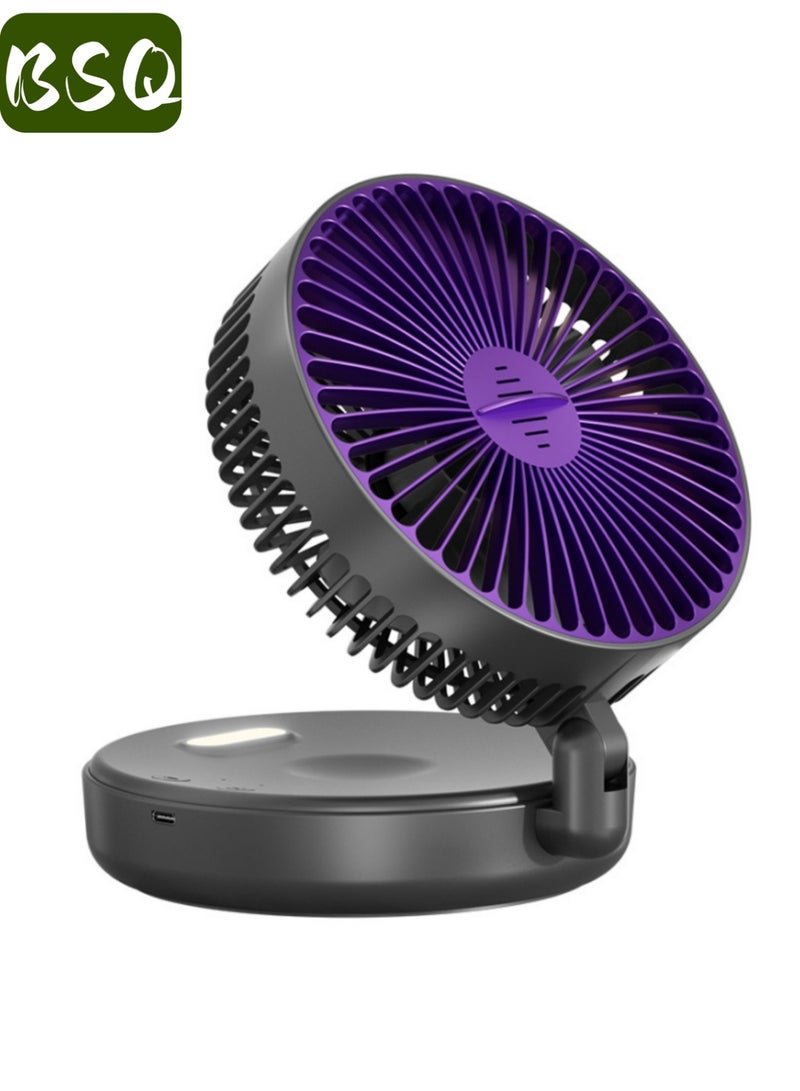 BSQ Foldable Portable USB Rechargeable Desktop Fan, 3-Speed Quiet Mini Fan, Adjustable Angle Personal Fan for Home Office Outdoor Travel - Image 2