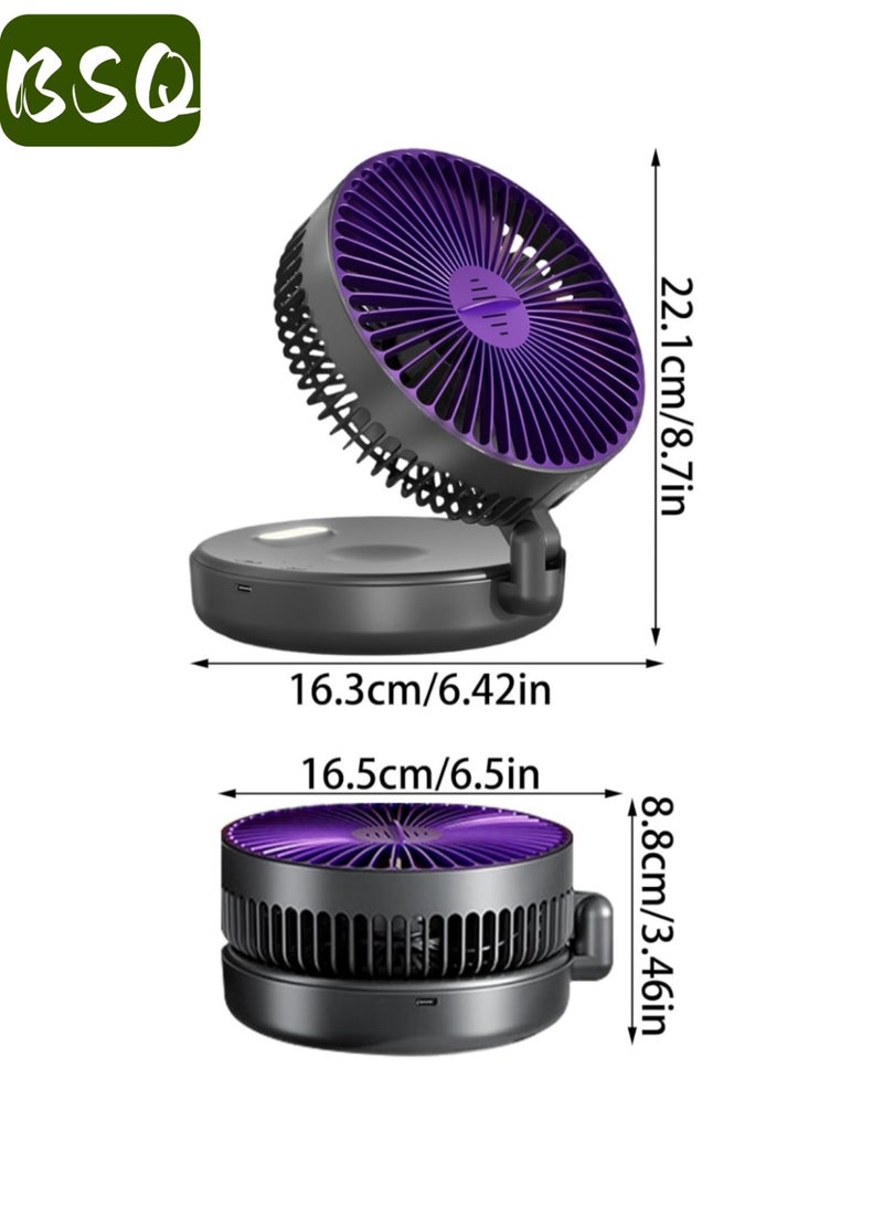 BSQ Foldable Portable USB Rechargeable Desktop Fan, 3-Speed Quiet Mini Fan, Adjustable Angle Personal Fan for Home Office Outdoor Travel - Image 3