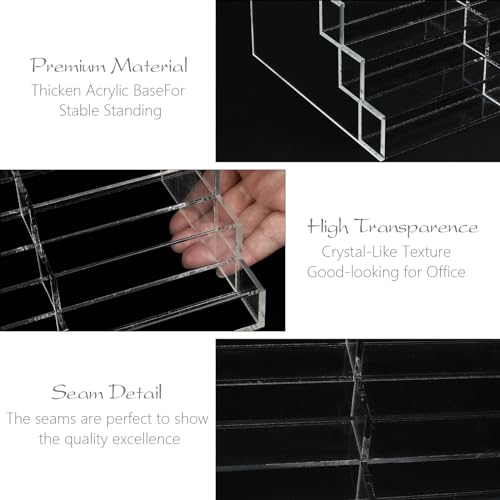 Vevitts Acrylic Business Card Holder for Desk Multiple Business Card Holders 28 Slot 7 Tier Large Business Card Organizer Business Card Display Rack Clear Plastic Business Card Stand for Home Office - Image 5