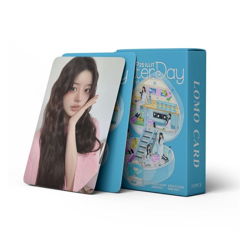 sunlelekz ILLIT 2025 Glitter Day in Seoul Laser Lomo Cards - 55PCS Photocards Set for ILLIT Fandom - Image 1