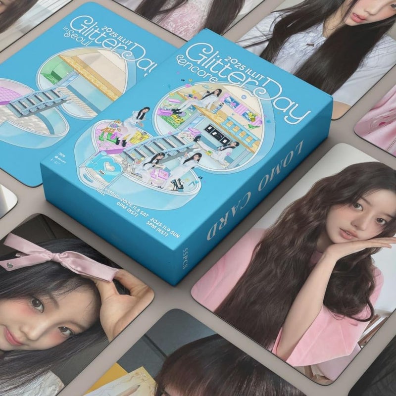 sunlelekz ILLIT 2025 Glitter Day in Seoul Laser Lomo Cards - 55PCS Photocards Set for ILLIT Fandom - Image 2