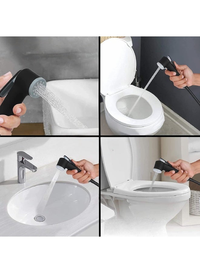 ITG Black Handheld Shattaf Bidet Sprayer with 1.2m Hose, Self-Cleaning Kit for Bathroom & Toilet  - Image 4