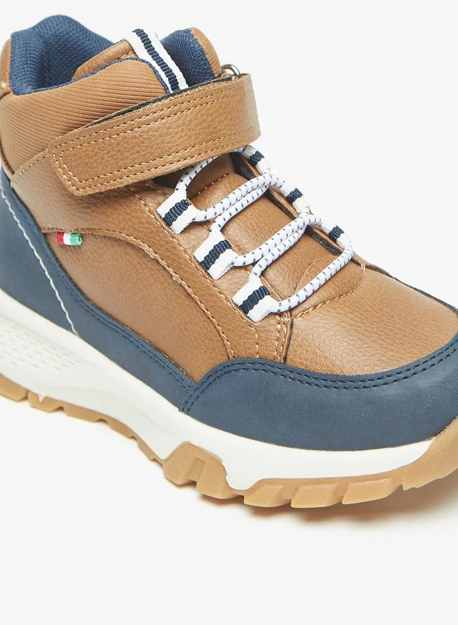 LBL by Shoexpress Boys Solid Low Ankle Boots with Hook and Loop Closure