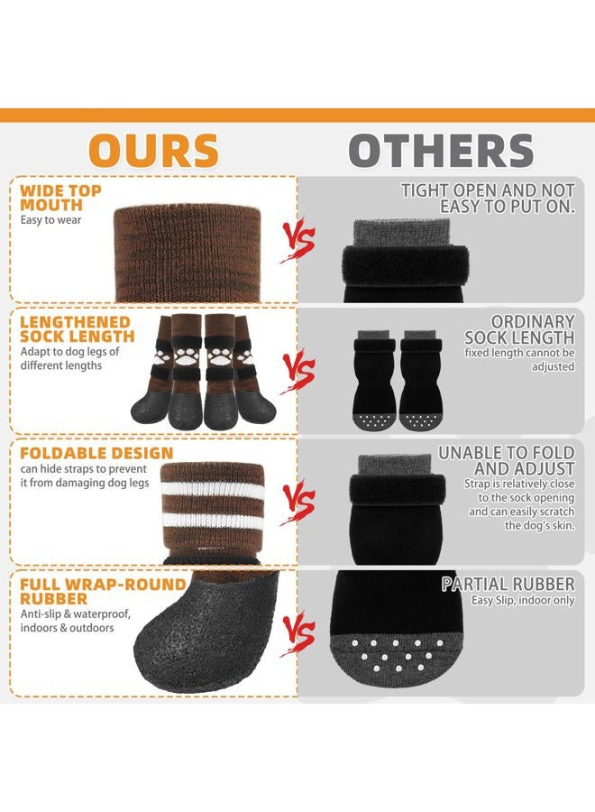 KOOLTAIL Anti Slip Dog Socks to Prevent Licking Paws for Hot/Clod Pavement, Waterproof Long Snow Dog Boots&Paw Protectors with Straps Traction Control for Hardwood Floor for Small Medium Large Dogs - Image 5