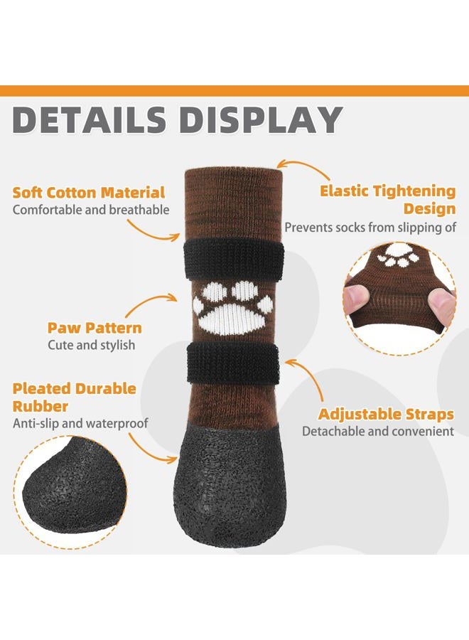 KOOLTAIL Anti Slip Dog Socks to Prevent Licking Paws for Hot/Clod Pavement, Waterproof Long Snow Dog Boots&Paw Protectors with Straps Traction Control for Hardwood Floor for Small Medium Large Dogs - Image 3