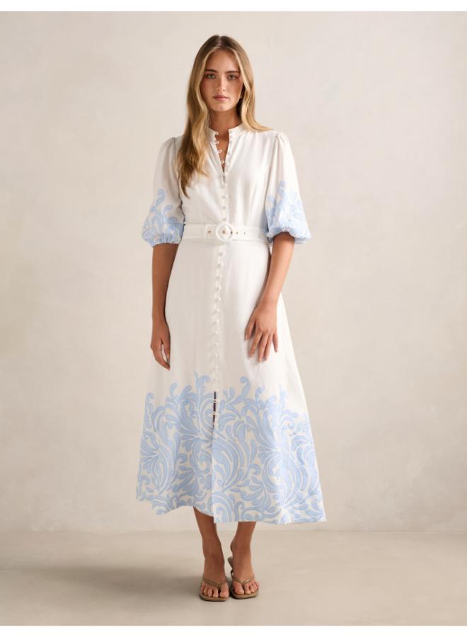forever new Esther Embroidered Midi Dress - Image 1