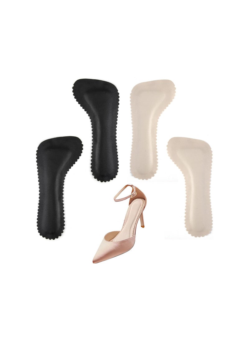 KASTWAVE - 4 Pair Soft Sweat Absorbing High Heel Insole, Self-Adhesive Non-Slip Invisible Insoles for Sandals, Comfort Breathable Shoe Pads for Women Summer Sandals High Heels Use, 37-38 Size - Image 1