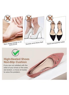 KASTWAVE 4 Pair Soft Sweat Absorbing High Heel Insole, Self-Adhesive Non-Slip Invisible Insoles for Sandals, Comfort Breathable Shoe Pads for Women Summer Sandals High Heels Use, 37-38 Size  - Image 2