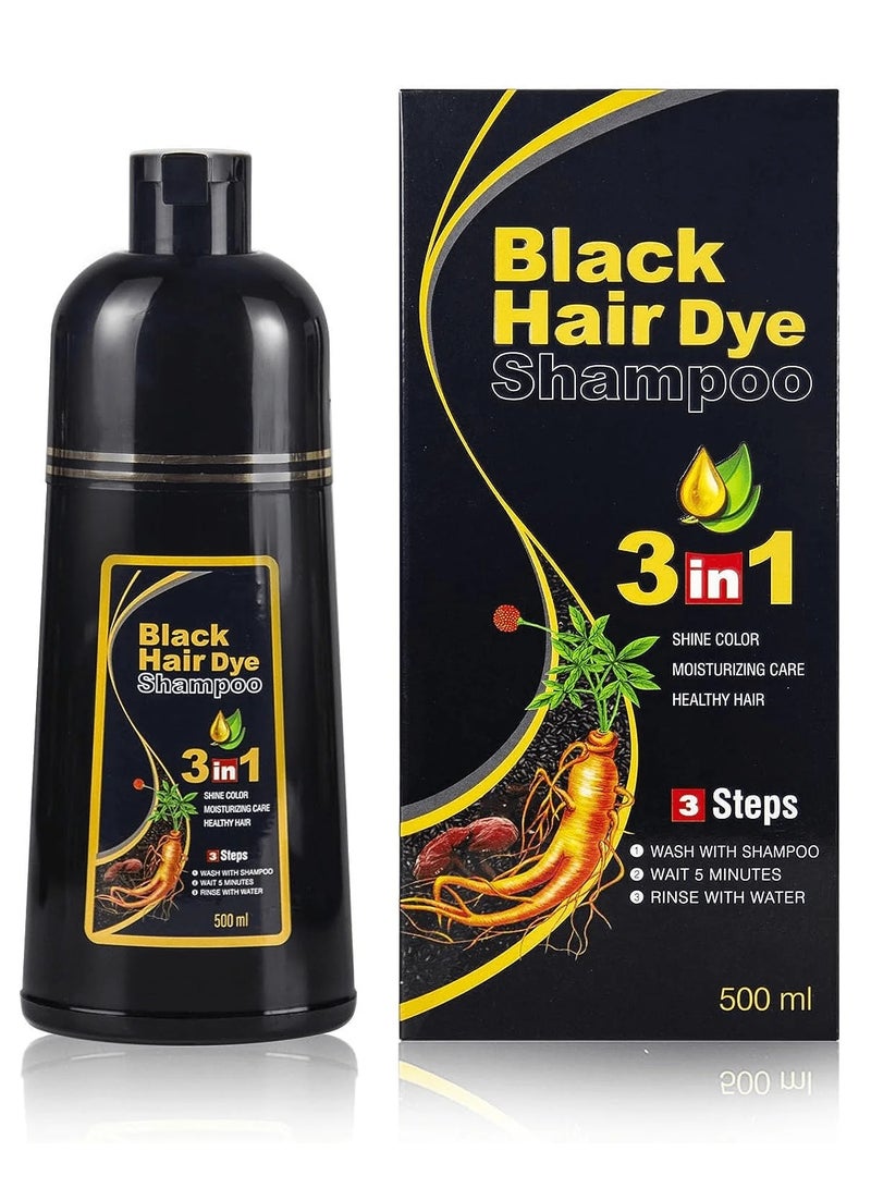 Meidu Hair Dye Shampoo 3 in 1 (1.0 Dark Black) 500 ML - Image 1